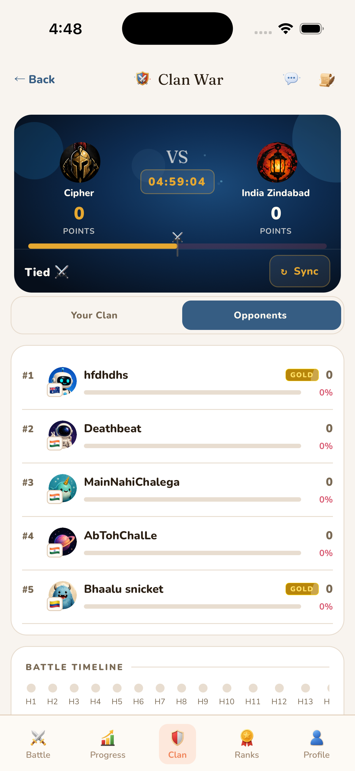 Clan war live