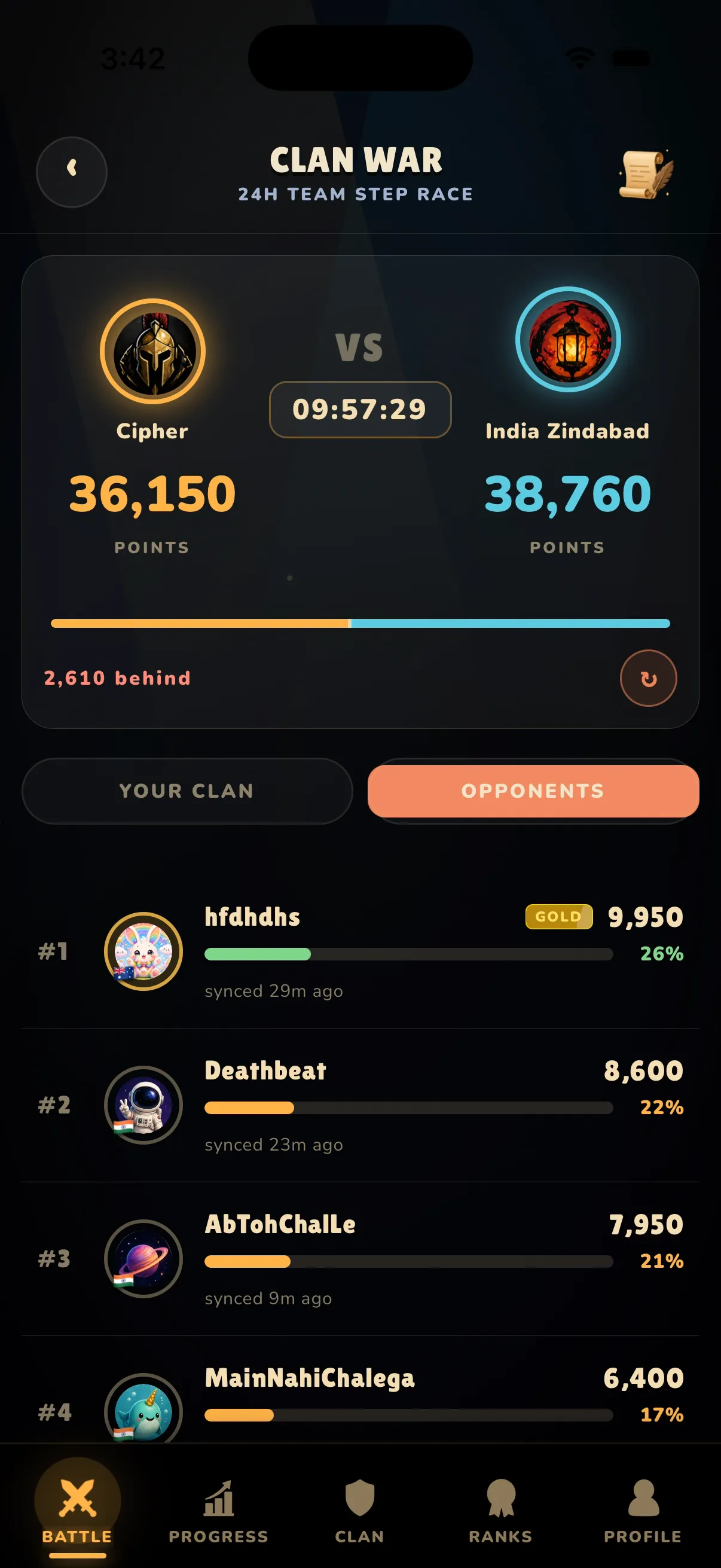Live clan war